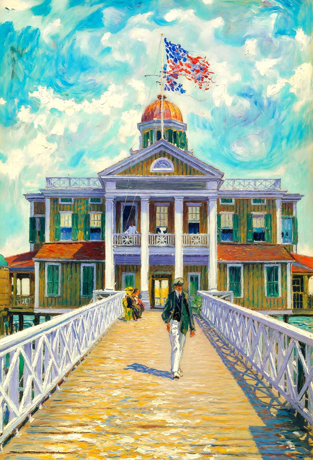 Southern Yacht Club West End New Orleans in 1908 Art Print (7 Sizes)