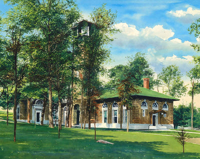 New Spring and Bottling Houses in 1908 art print