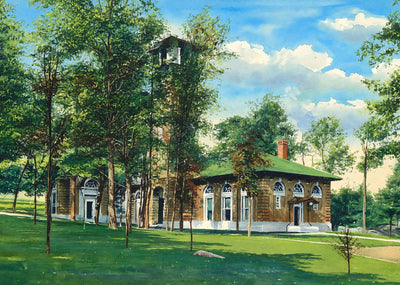 New Spring and Bottling Houses Poland Spring Maine in 1908 Painting Print