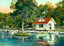 Boat House City Park New Orleans in 1908 Painting Print (7 Sizes) - Restored