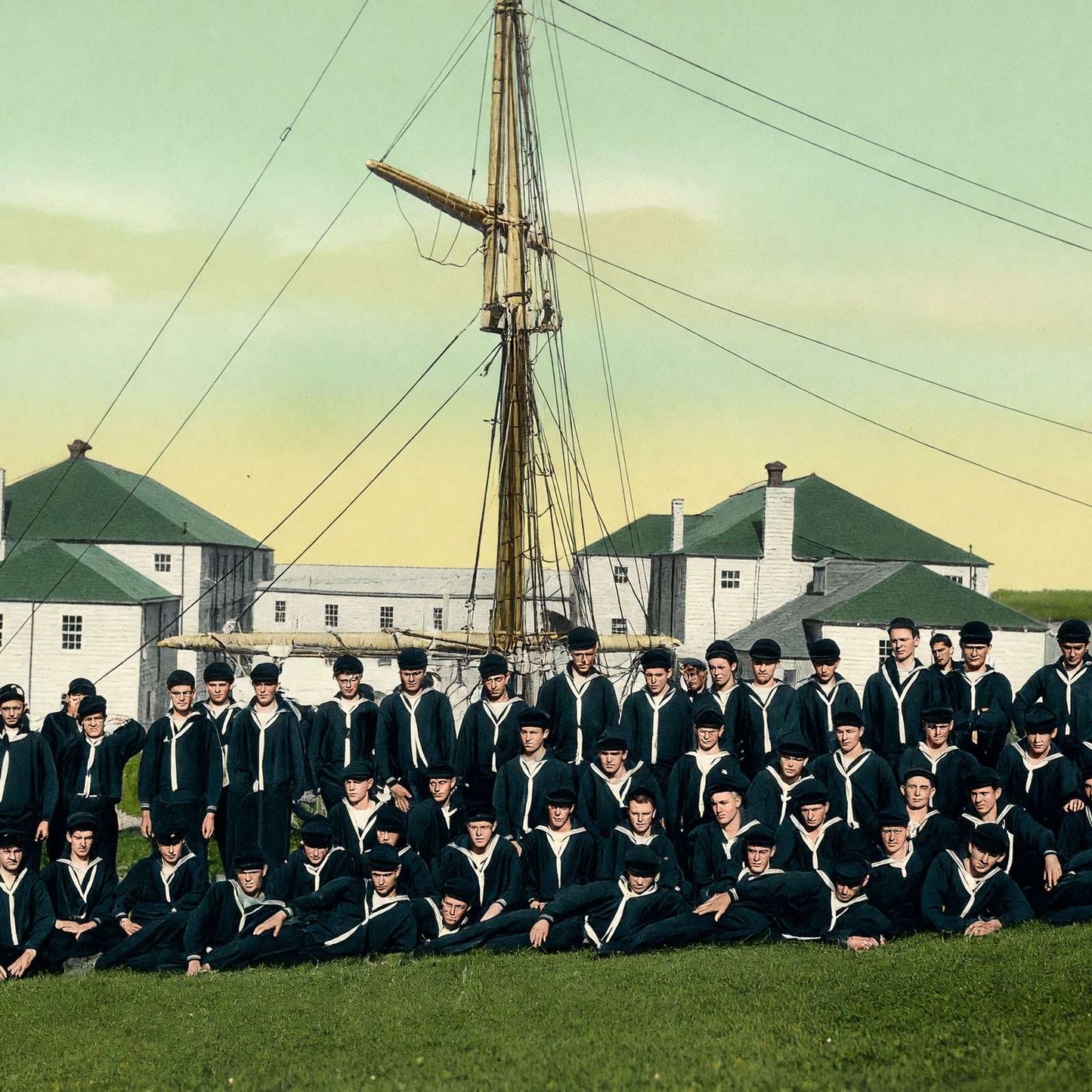 Training Station Group of Middies Newport RI in 1907 Vintage Print (7 Sizes)