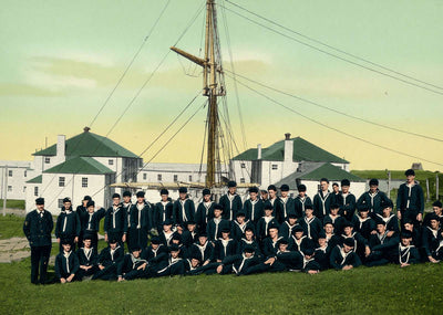 Training Station Group of Middies Newport RI in 1907 Vintage Print (7 Sizes)