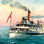 New Camelia on Lake Pontchartrain LA in 1907 Vintage Print (7 Sizes)