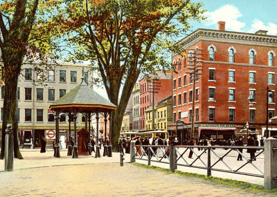Church and Chapel Streets New Haven in 1904 Vintage Print (7 Sizes)
