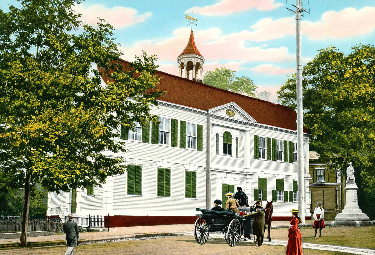 Old Court House and Firemen's Monument New London in 1905 Vintage Print