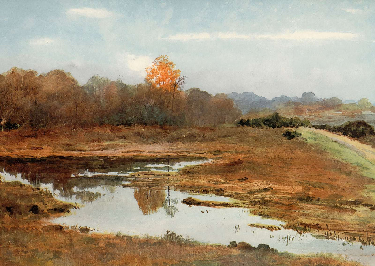 A Wet October New Forest in 1906 Vintage Print (7 Sizes) - Reproduction