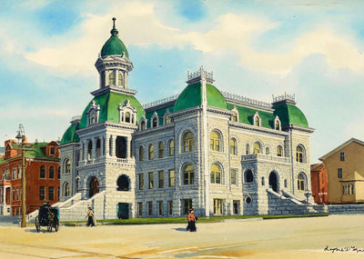 City Hall and Industrial School Newport RI in 1907 Art Print (7 Sizes)