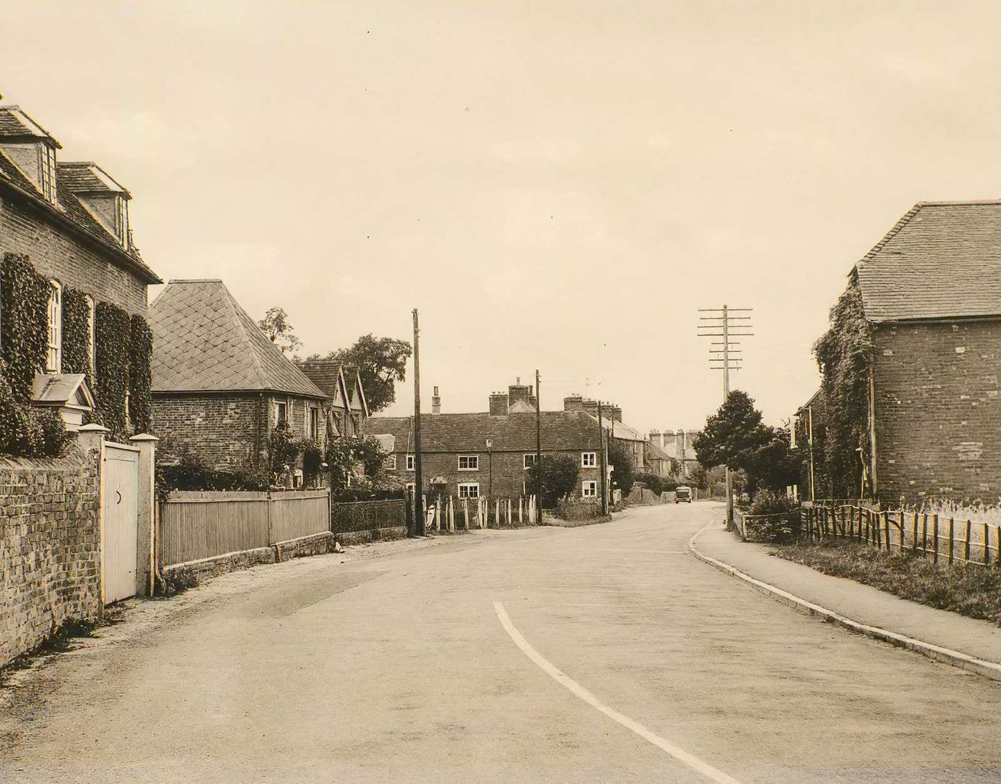 Newbury Road Kingsclere Vintage Print (7 Sizes) - Restored