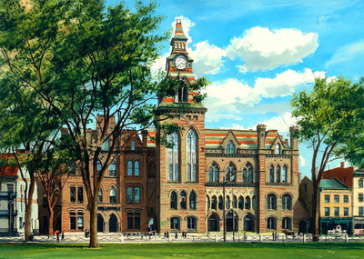 County Court House and City Hall New Haven in 1904 Painting Print (7 Sizes)
