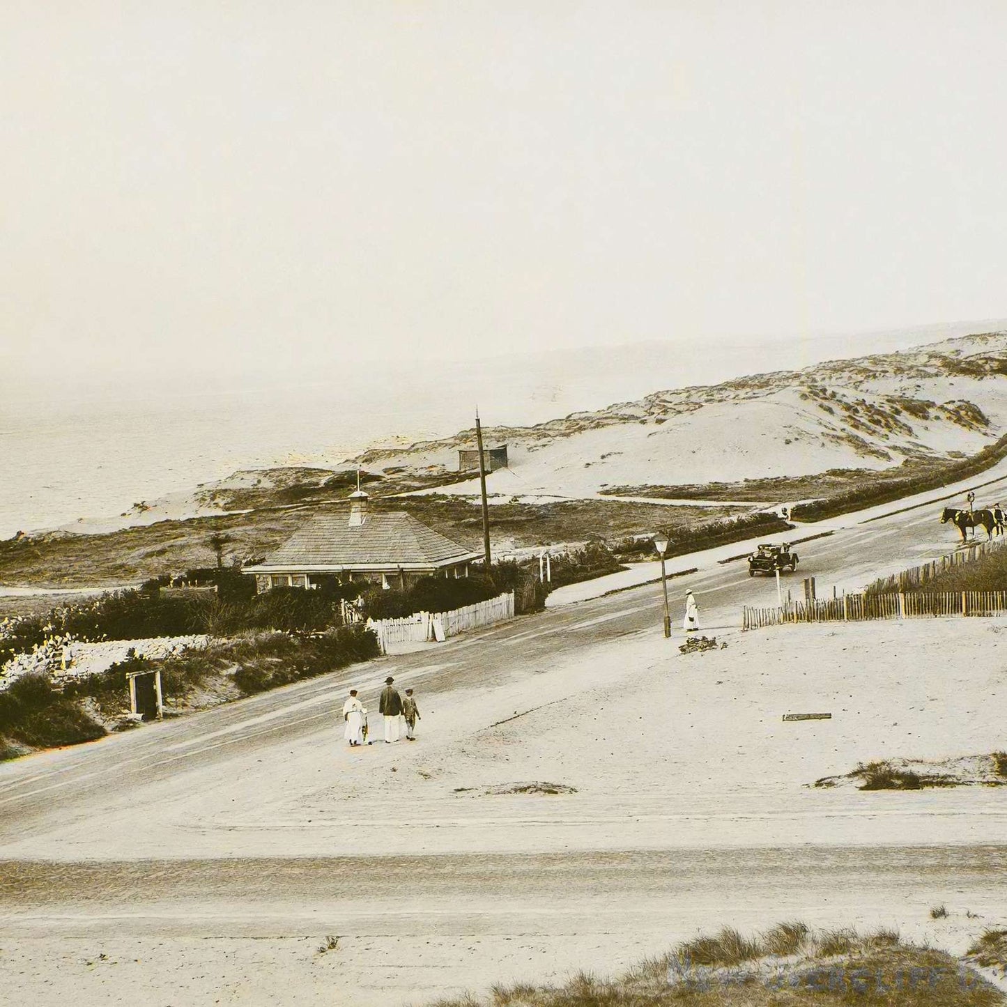 New Overcliff Drive Southbourne in 1906 Vintage Print (7 Sizes)