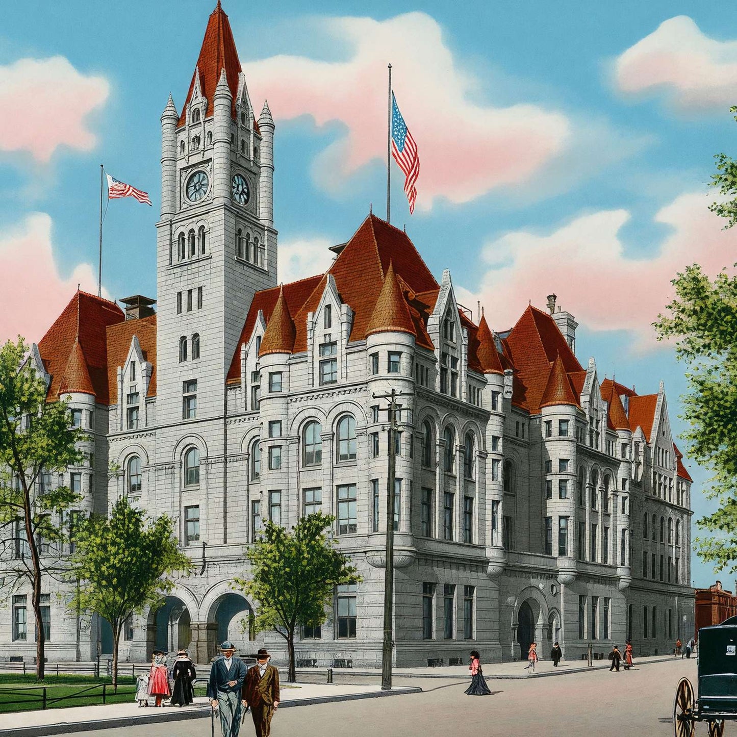 New Post Office St Paul in 1906 Vintage Print (7 Sizes) - Reproduction