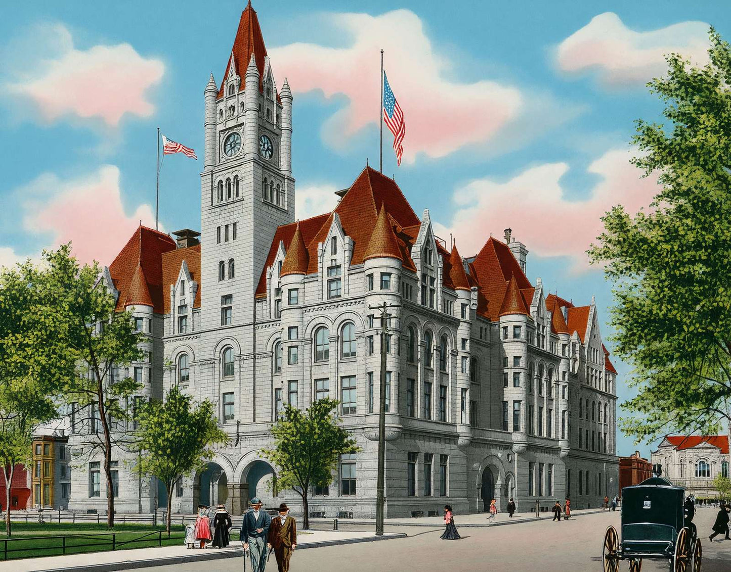 New Post Office St Paul in 1906 Vintage Print (7 Sizes) - Reproduction
