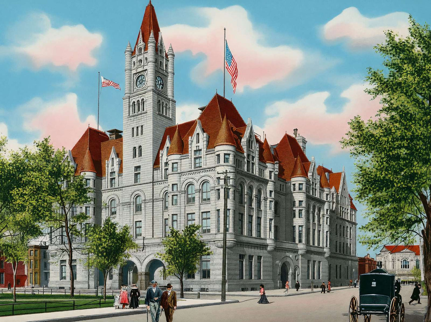 New Post Office St Paul in 1906 Vintage Print (7 Sizes) - Reproduction