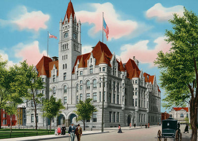 New Post Office St Paul in 1906 Vintage Print (7 Sizes) - Reproduction