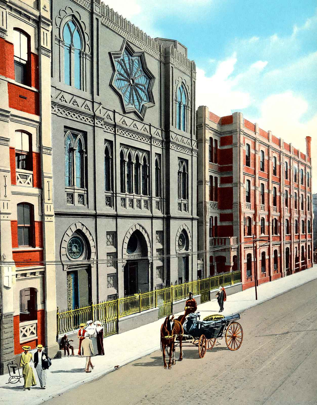 Jesuits Church and College New Orleans in 1908 Vintage Print (7 Sizes)