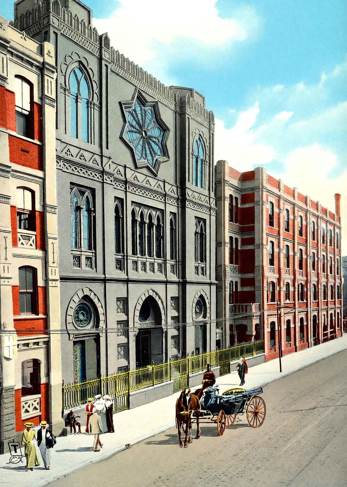 Jesuits Church and College New Orleans in 1908 Vintage Print (7 Sizes)