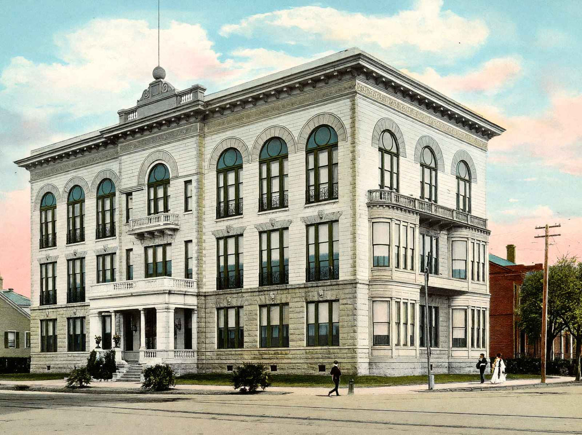 New Orleans Harmony Club in 1907 Vintage Print (7 Sizes) - Premium Quality