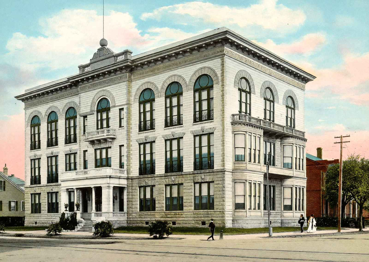New Orleans Harmony Club in 1907 Vintage Print (7 Sizes) - Premium Quality