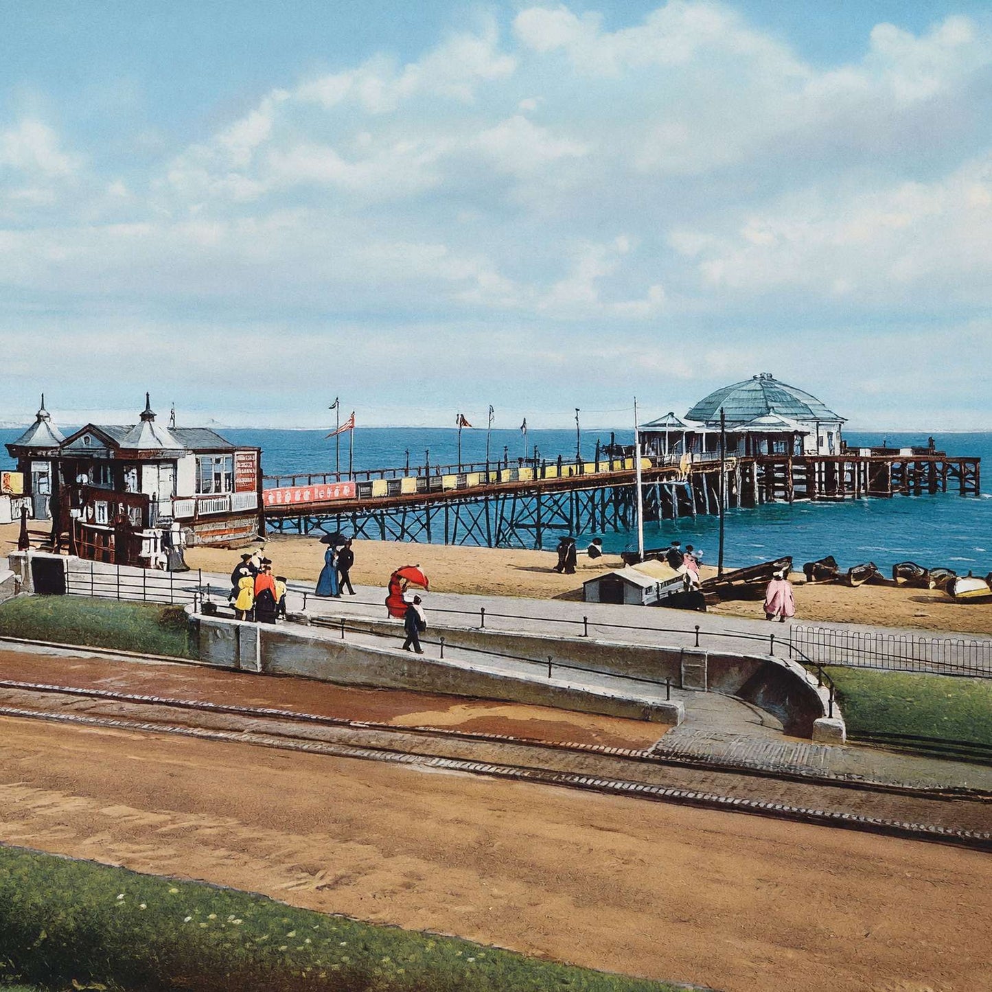 The New Pier Southsea in 1903 Vintage Print (7 Sizes) - Acid Free