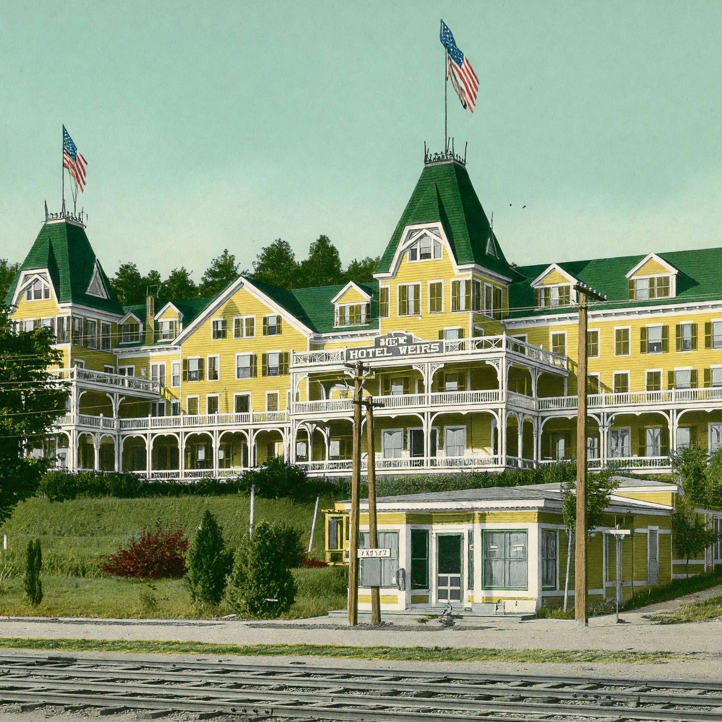 New Hotel Weirs the Weirs NH in 1908 Vintage Print (7 Sizes) - Premium Print