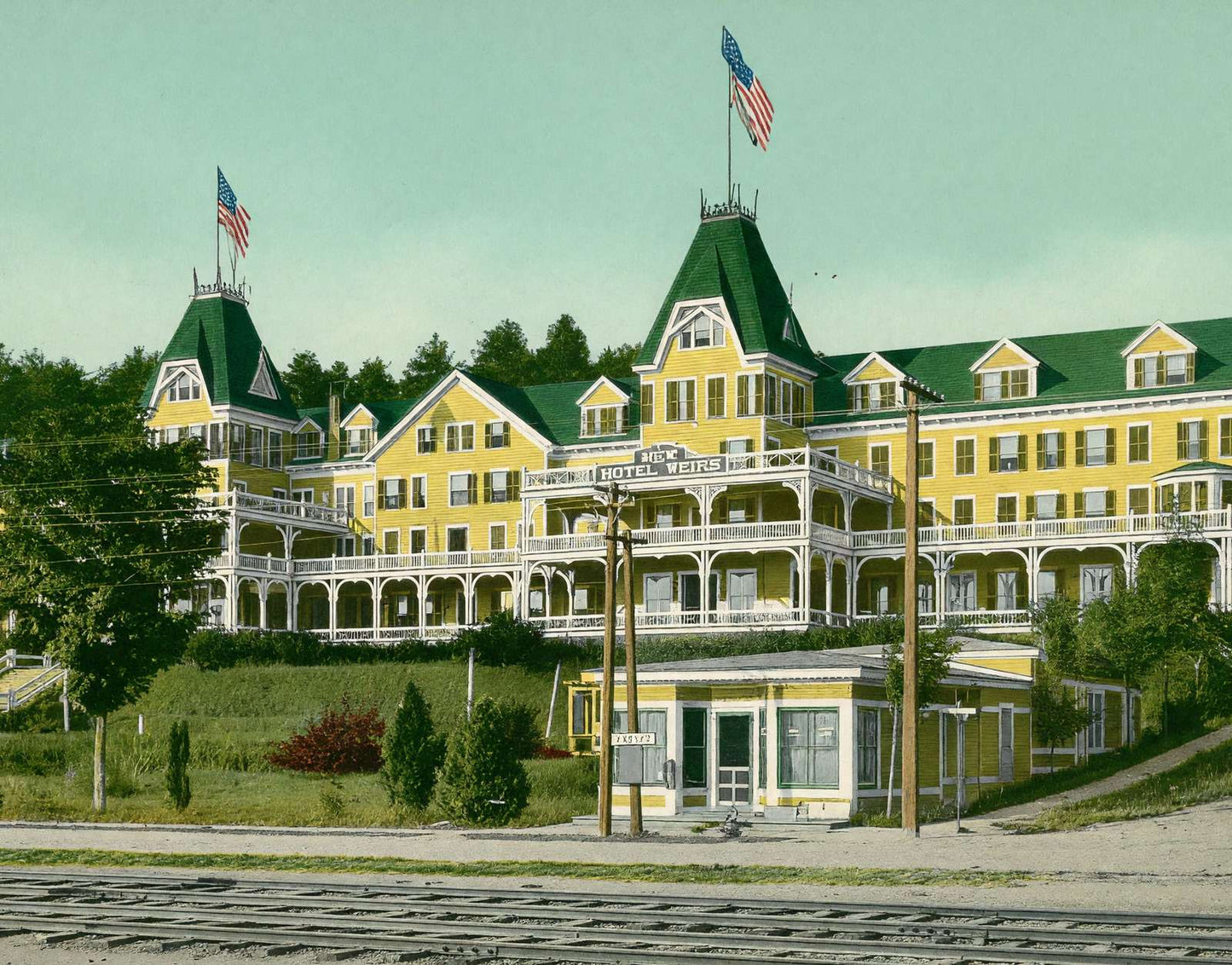 New Hotel Weirs the Weirs NH in 1908 Vintage Print (7 Sizes) - Premium Print