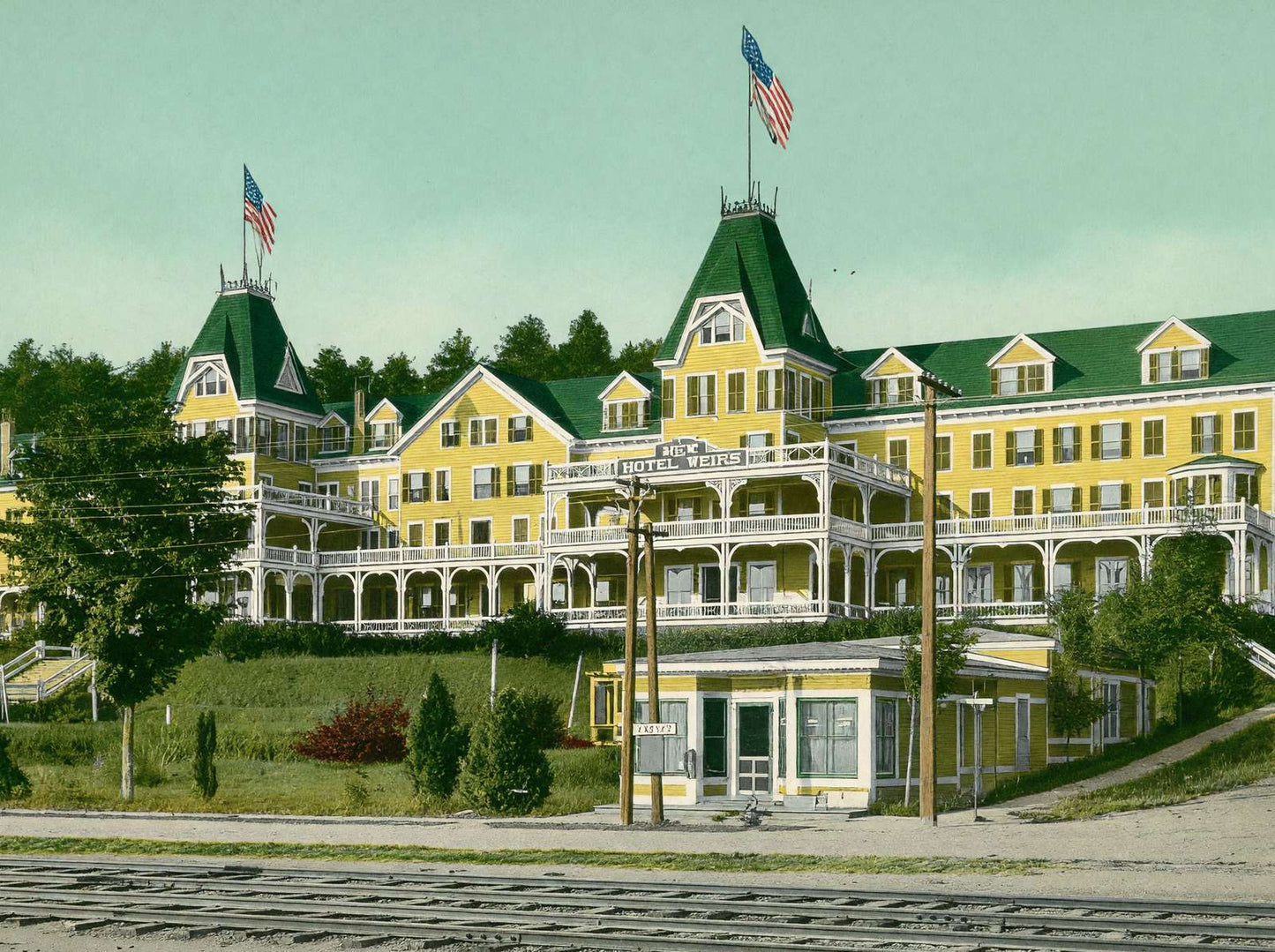 New Hotel Weirs the Weirs NH in 1908 Vintage Print (7 Sizes) - Premium Print