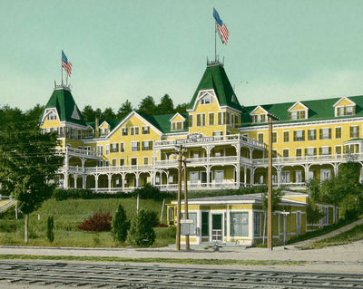 New Hotel Weirs in the Weirs in 1908 vintage print