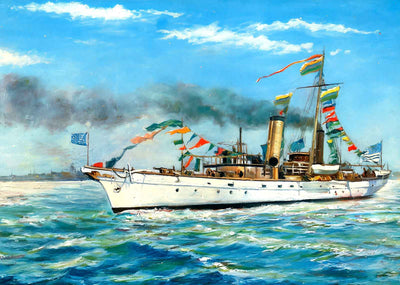 Arrival of Rex New Orleans in 1907 Art Print (7 Sizes) - Enhanced