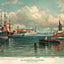 New York Harbor with Brooklyn Bridge painting by Andrew Melrose
