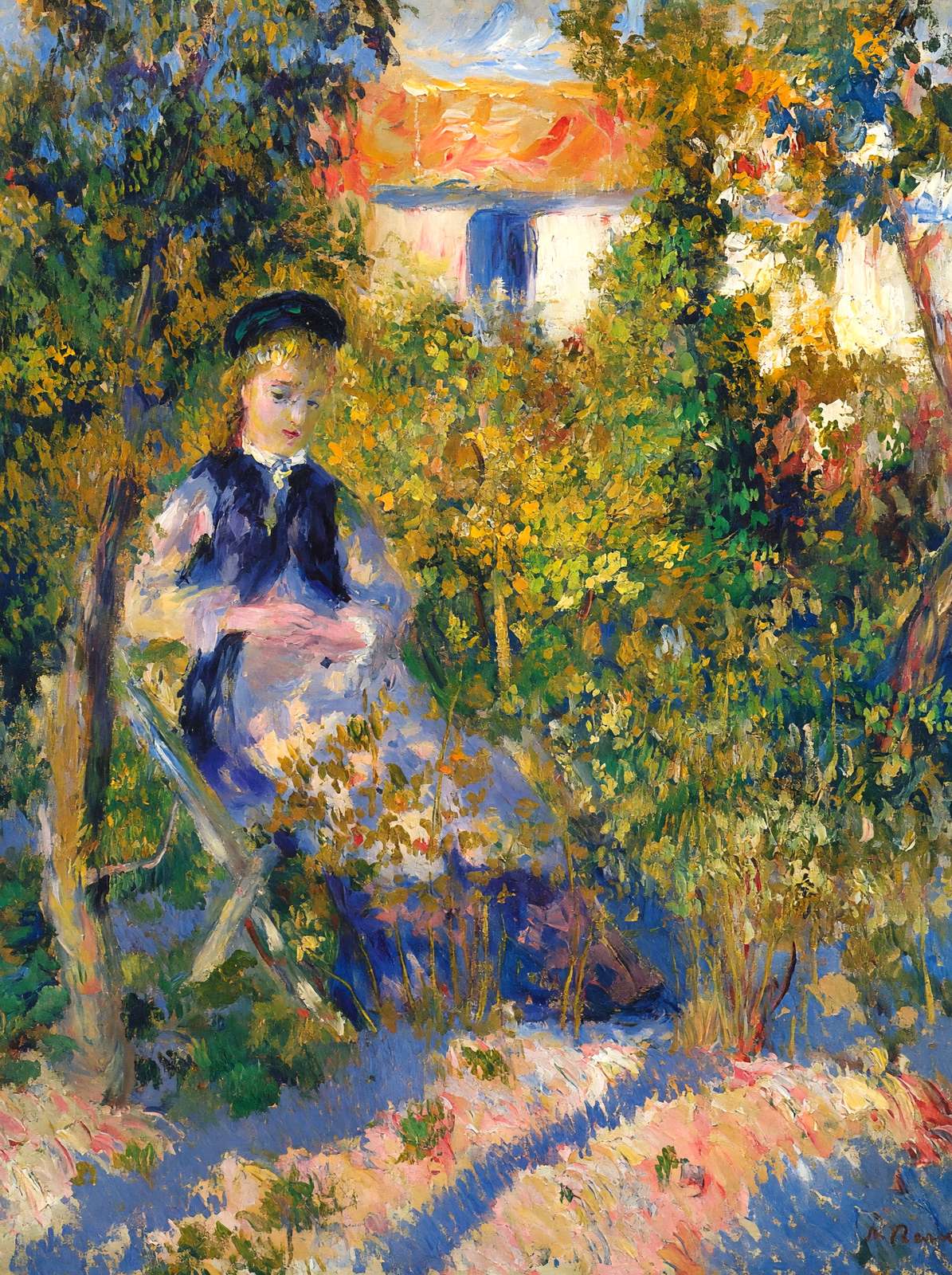 Nini in the Garden Art Print 1876 Painting by Pierre-Auguste Renoir (6 Sizes)