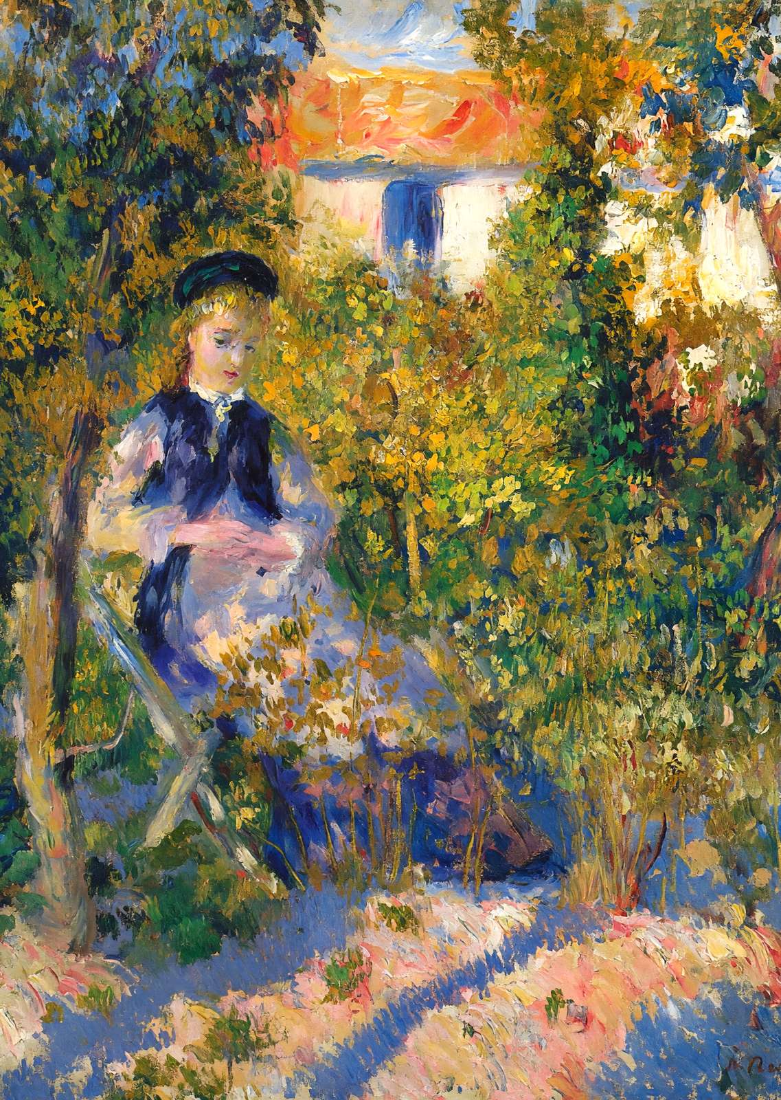 Nini in the Garden Art Print 1876 Painting by Pierre-Auguste Renoir (6 Sizes)