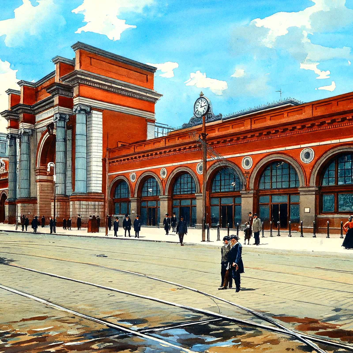 North Union Station, Boston, Massachusetts in 1903 Painting Print (7 Sizes)