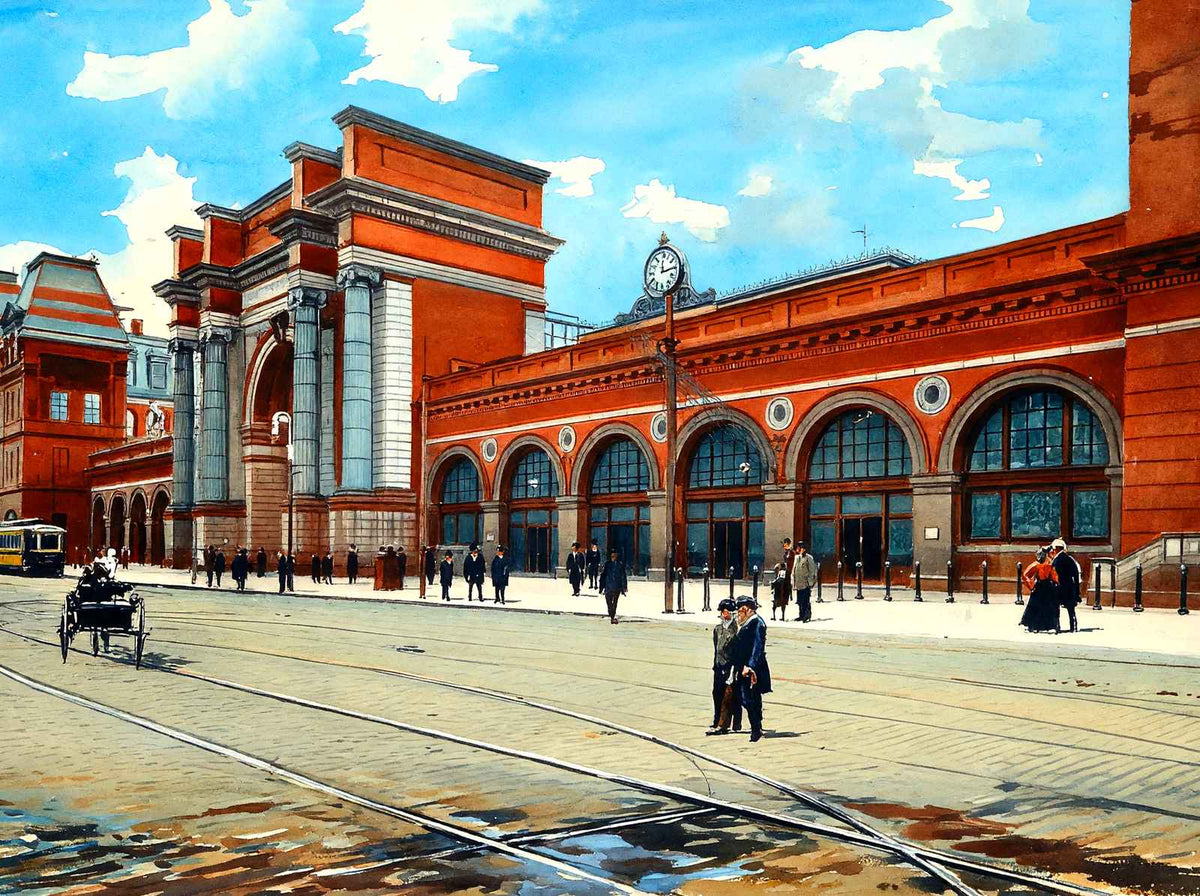 North Union Station, Boston, Massachusetts in 1903 Painting Print (7 Sizes)