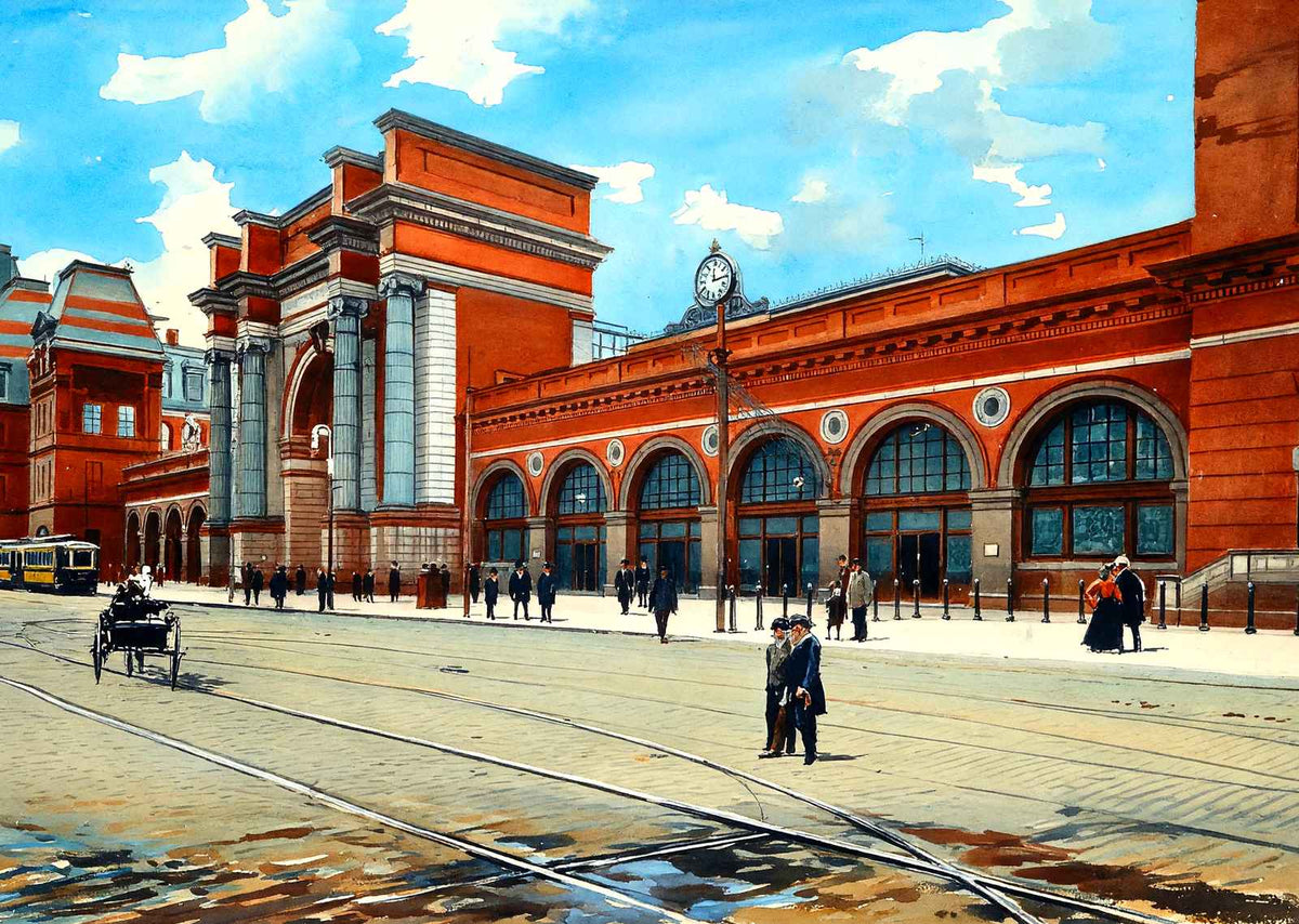 North Union Station, Boston, Massachusetts in 1903 Painting Print (7 Sizes)