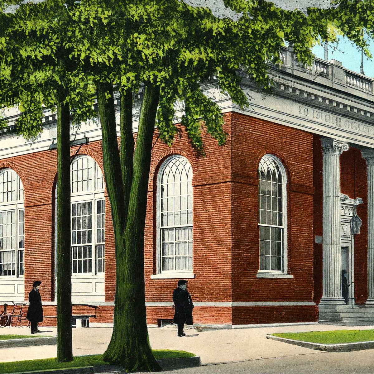 US Post Office, Northampton, Massachusetts in 1907 Vintage Print (7 Sizes)