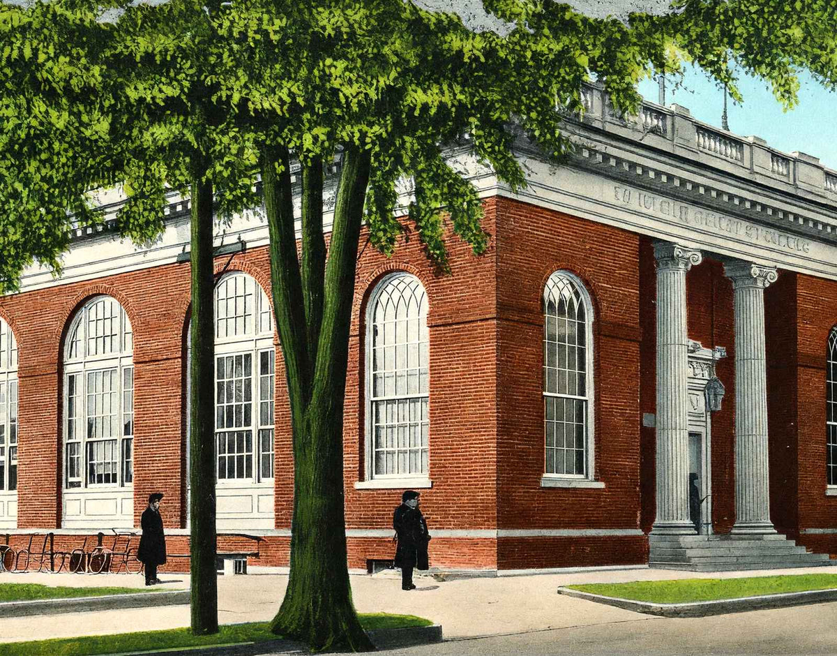 US Post Office, Northampton, Massachusetts in 1907 Vintage Print (7 Sizes)