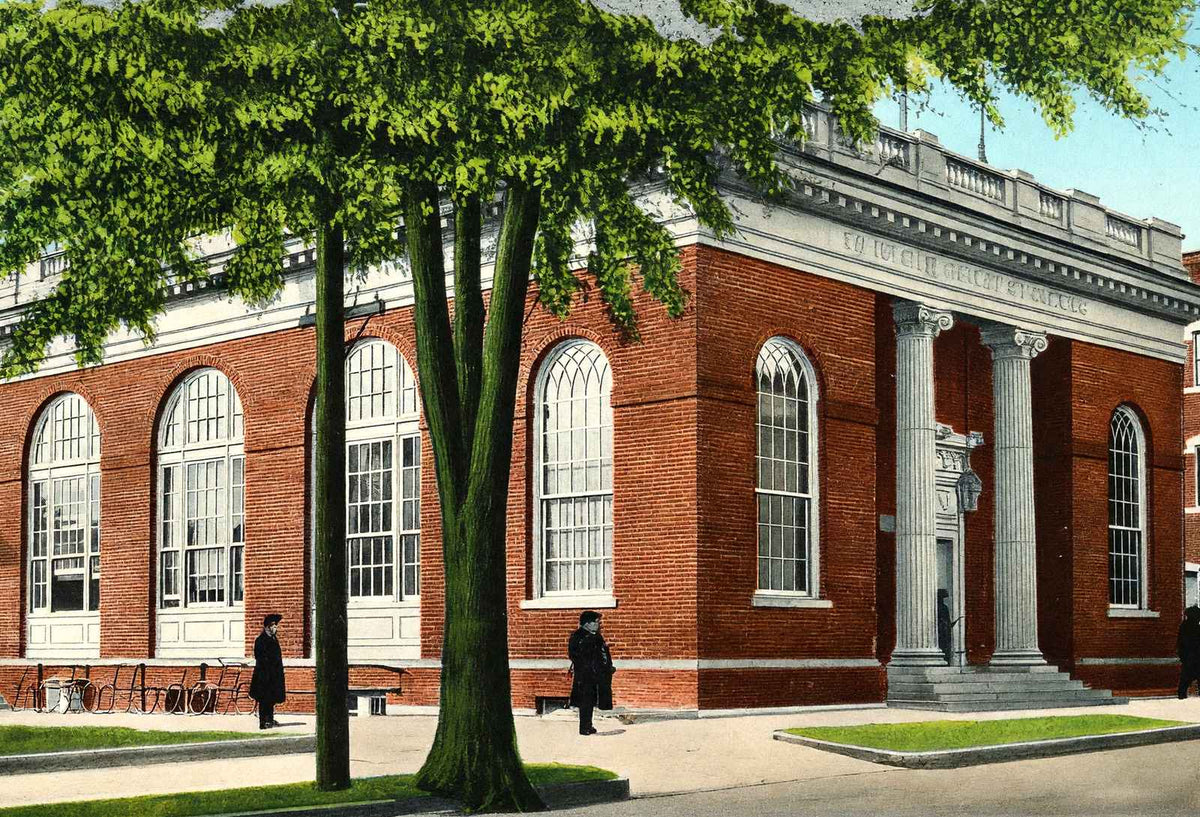 US Post Office, Northampton, Massachusetts in 1907 Vintage Print (7 Sizes)