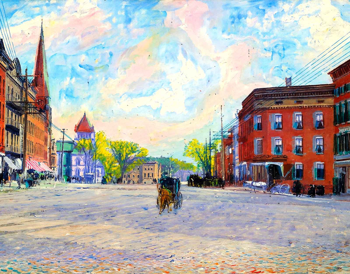 Main Street, Northampton, Massachusetts in 1907 Art Print (7 Sizes)
