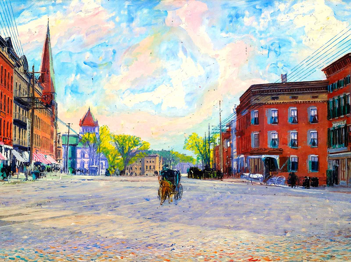 Main Street, Northampton, Massachusetts in 1907 Art Print (7 Sizes)