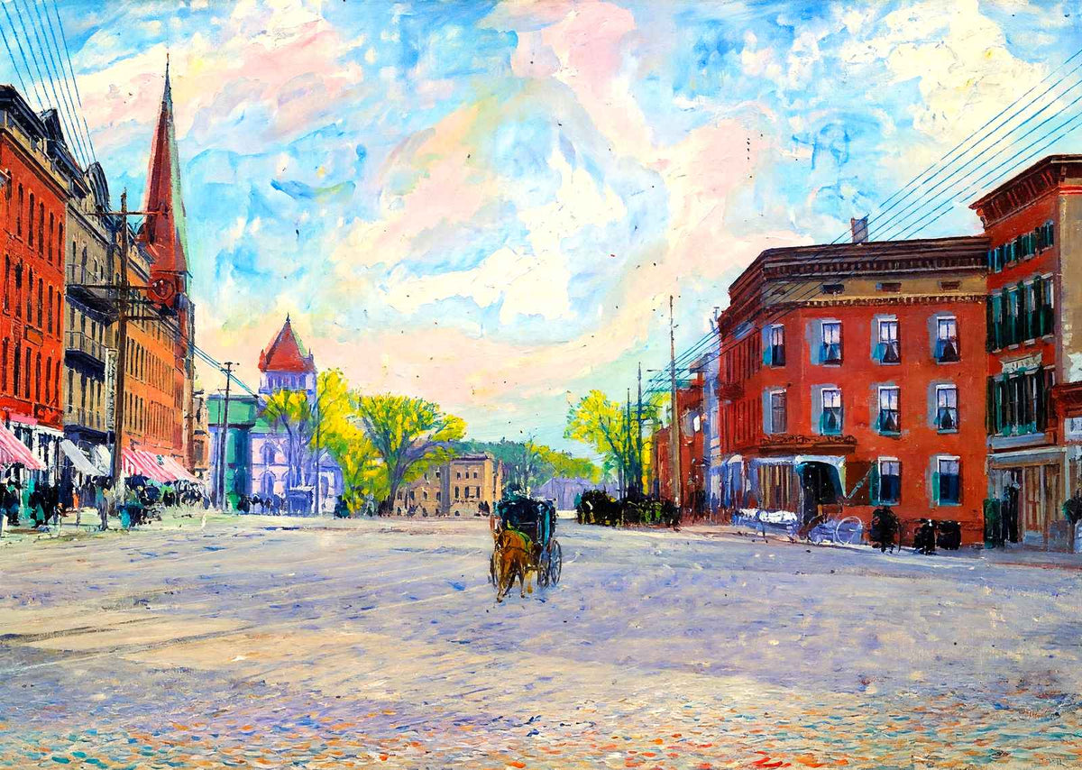 Main Street, Northampton, Massachusetts in 1907 Art Print (7 Sizes)