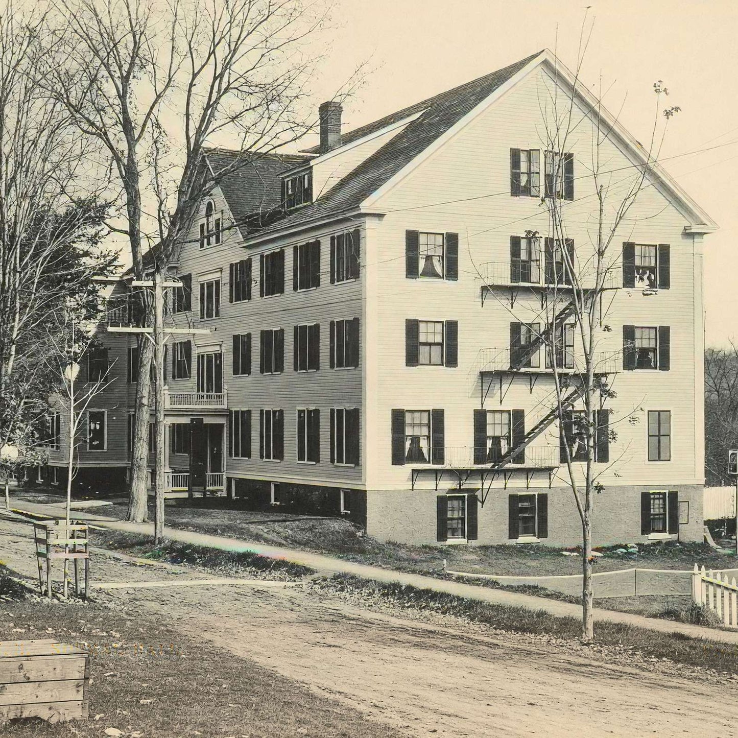 Normal Hall Plymouth NH in 1906 Vintage Print (7 Sizes) - High Quality