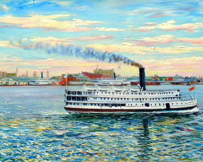 Norfolk Harbor in 1905 painting