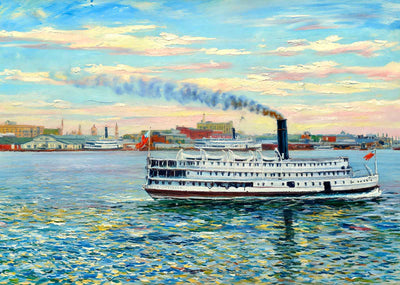 Norfolk Harbor in 1905 Art Print (7 Sizes) - Enhanced