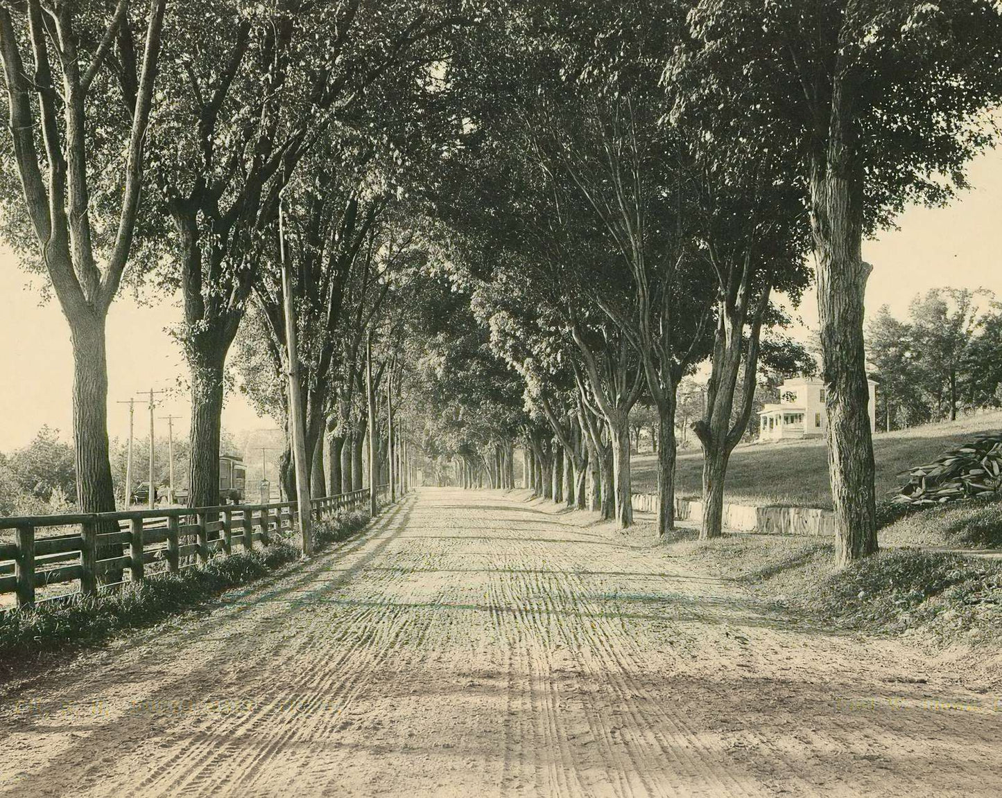 North Main Street in Plymouth in 1905 vintage print