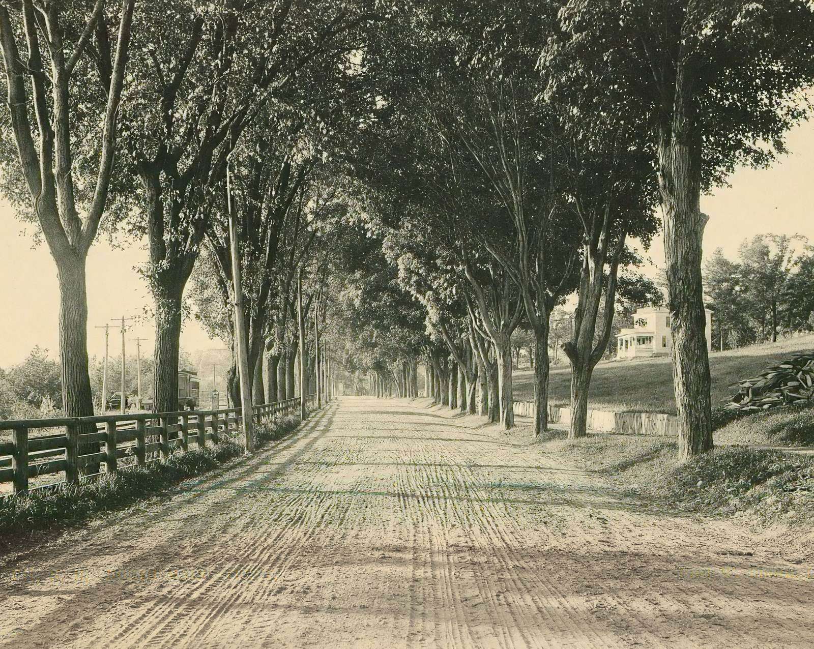 North Main Street in Plymouth in 1905 vintage print