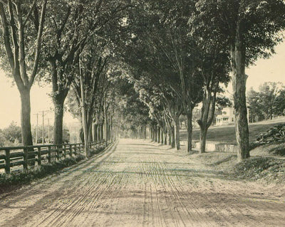 North Main Street in Plymouth in 1905 vintage print