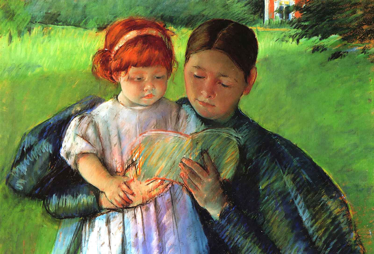 Nurse Reading to a Little Girl Art Print 1895 Painting by Mary Cassatt (6 Sizes)