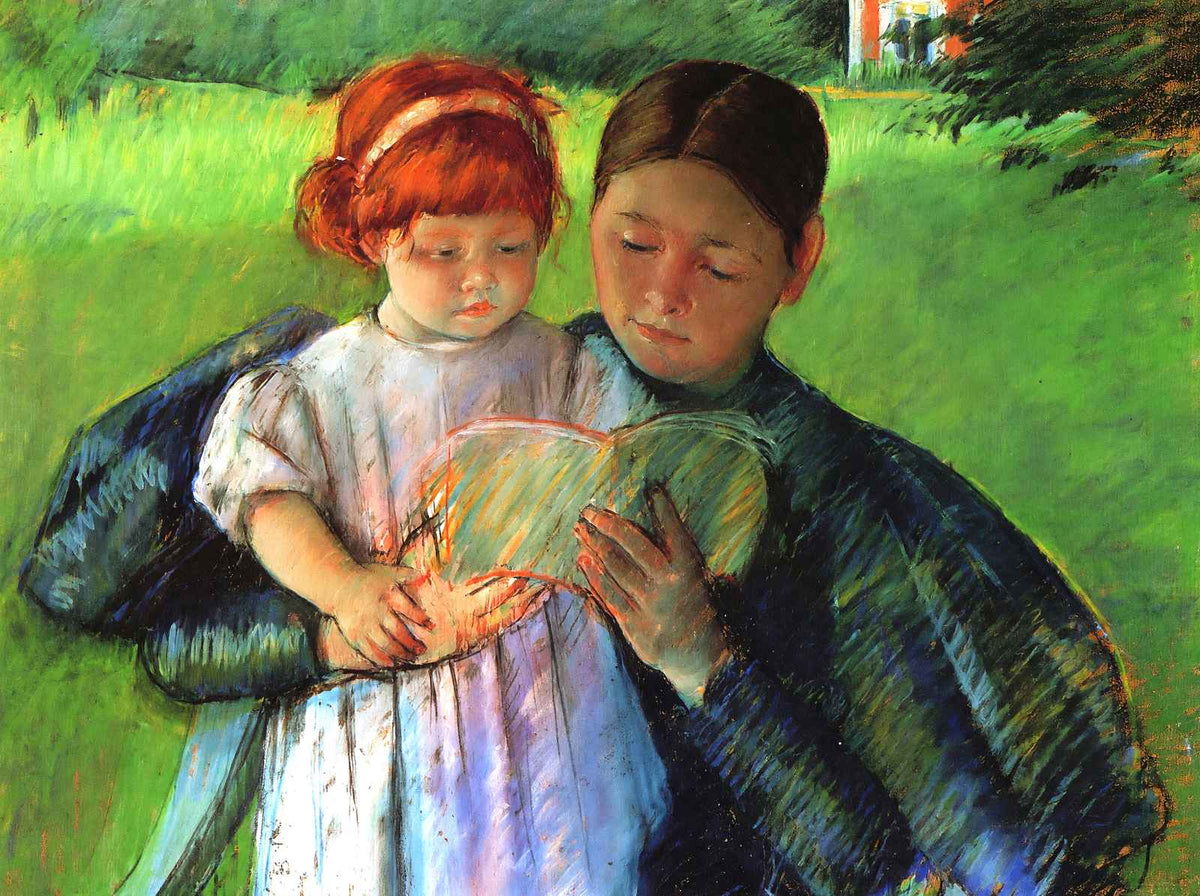 Nurse Reading to a Little Girl Art Print 1895 Painting by Mary Cassatt (6 Sizes)