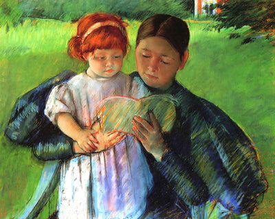 Nurse Reading to a Little Girl art print by Mary Cassatt (1895)