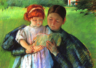 Nurse Reading to a Little Girl Art Print 1895 Painting by Mary Cassatt (6 Sizes)